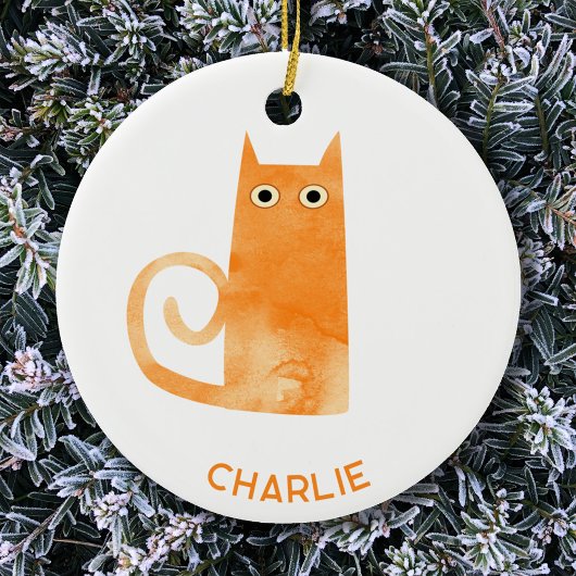 Orange Cat Personalisiert Keramik Ornament