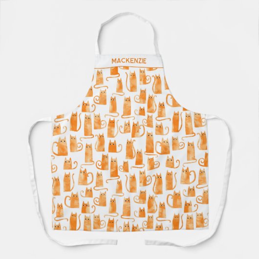 Orange Cat Personalisiert Schürze (Vorderseite)