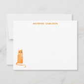 Orange Cat Personalisiert Stationery Mitteilungskarte (Vorderseite)