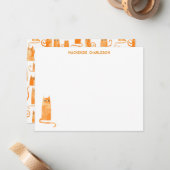 Orange Cat Personalisiert Stationery Mitteilungskarte (Vorderseite/Rückseite Beispiel)