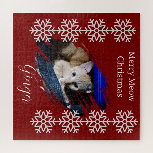 Orange Cat Photo Text Customize Puzzle (Horizontal)