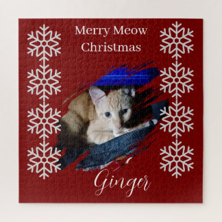 Orange Cat Photo Text Customize  Puzzle