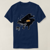 Orange Cat Piano Musik Lover Funny Cat T-Shirt (Design vorne)