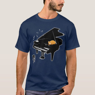 Orange Cat Piano Musik Lover Funny Cat T-Shirt