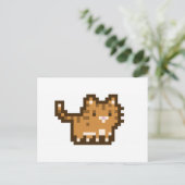 Orange Cat Pixel Art Postcard Postkarte (Stehend Vorderseite)