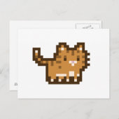 Orange Cat Pixel Art Postcard Postkarte (Vorne/Hinten)