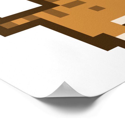 Orange Cat Pixel Art Wide Poster (Ecke)