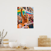 Orange Cat Rocker Poster (Küche)