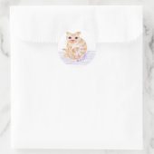 Orange Cat Runder Aufkleber (Tasche)