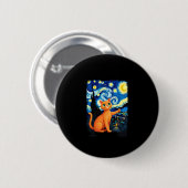 Orange Cat Selfie Starry Night Cat Mama Cat Lovers Button (Vorne & Hinten)