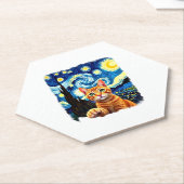 Orange Cat Selfie Starry Night Cat Mama Cat Lovers Untersetzer (angewinkelt)