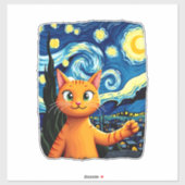 Orange Cat Selfie Starry Night Cat Mom Cat Lovers Aufkleber (Blatt)