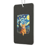 Orange Cat Selfie Starry Night Cat Mom Cat Lovers Autolufterfrischer (Links)