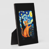 Orange Cat Selfie Starry Night Cat Mom Cat Lovers Fotoplatte (Seite)