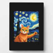 Orange Cat Selfie  Starry Night Cat Mom Cat Lovers Fotoplatte (Vorderseite)