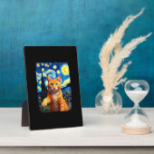 Orange Cat Selfie  Starry Night Cat Mom Cat Lovers Fotoplatte (Seite)