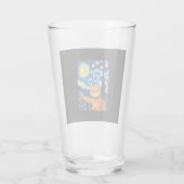 Orange Cat Selfie Starry Night Cat Mom Cat Lovers Glas (Rückseite)