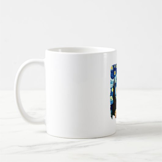 Orange Cat Selfie Starry Night Cat Mom Cat Lovers Kaffeetasse (Links)