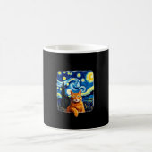 Orange Cat Selfie Starry Night Cat Mom Cat Lovers Kaffeetasse (Mittel)