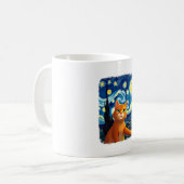 Orange Cat Selfie Starry Night Cat Mom Cat Lovers Kaffeetasse (Vorderseite Links)