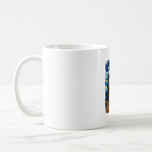 Orange Cat Selfie Starry Night Cat Mom Cat Lovers Kaffeetasse (Links)