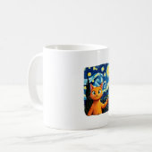 Orange Cat Selfie Starry Night Cat Mom Cat Lovers Kaffeetasse (Vorderseite Links)