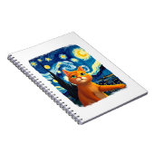 Orange Cat Selfie Starry Night Cat Mom Cat Lovers Notizblock (Rechte Seite)