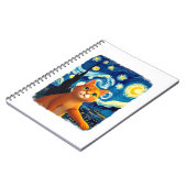 Orange Cat Selfie Starry Night Cat Mom Cat Lovers Notizblock (Linke Seite)