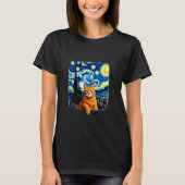 Orange Cat Selfie Starry Night Cat Mom Cat Lovers T-Shirt (Vorderseite)