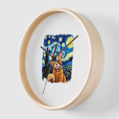 Orange Cat Selfie  Starry Night Cat Mom Cat Lovers Uhr (Winkel)