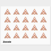 Orange Cat Silhouette Pattern Dreieckiger Aufkleber (Blatt)