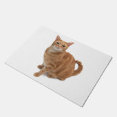 Orange Cat Standing Fußmatte (Schrägansicht)