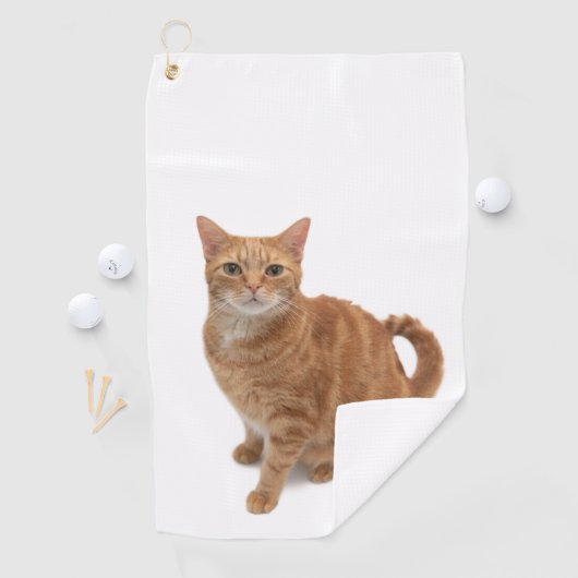Orange Cat Standing Golfhandtuch (Insitu)