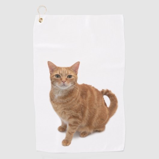 Orange Cat Standing Golfhandtuch (Vorderseite)