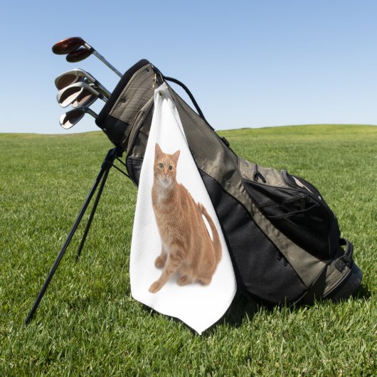 Orange Cat Standing Golfhandtuch (Gras)