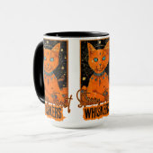 Orange Cat Tarot Magie | Kosmische Kunst Tasse (Vorderseite Links)