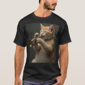 Orange Cat Trumpet Player T-Shirt (Vorderseite)