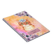 Orange Cat & Violet Blume Girl's Daily Notes Notizblock (Rechte Seite)