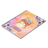 Orange Cat & Violet Blume Girl's Daily Notes Notizblock (Linke Seite)