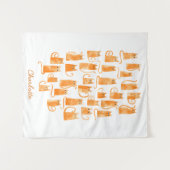 Orange Cat Wasserfarbe Personalisiert Wandteppich (Vorderseite (Horizontal))