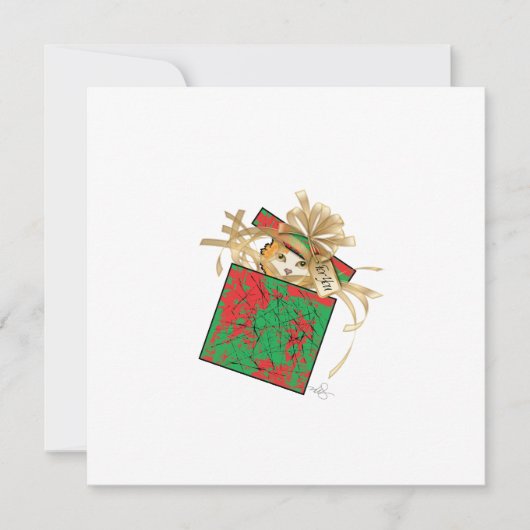 Orange Cat Weihnachtsgeschenk Feiertagskarte (Vorderseite)
