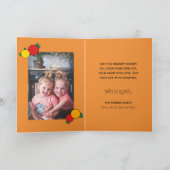 Orange Cat Wreath Pink | Frohe Weihnachten Foto (Innenseite)