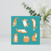Orange Cats Funny Birthday Karte (Stehend Vorderseite)