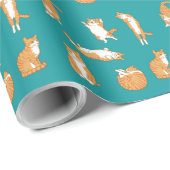 Orange Cats Funny Geschenkpapier (Rolleneckpunkt)