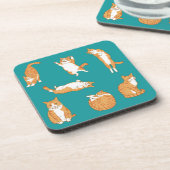 Orange Cats Funny Getränkeuntersetzer (Linke Seite)