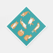 Orange Cats Funny Serviette (Ecke)