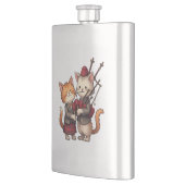 Orange Cats Playing Bagpipes and Wearing Plaid Flachmann (Links)