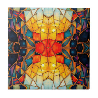 Orange Center Kaleidoskop Fliese
