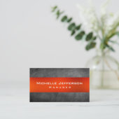 Orange Chalkboard Grau Manager Business Card Visitenkarte (Stehend Vorderseite)