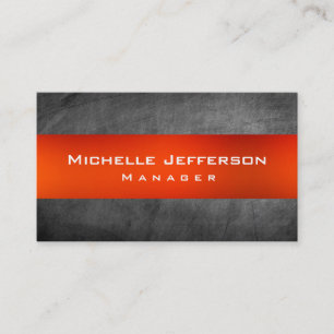 Orange Chalkboard Grau Manager Business Card Visitenkarte